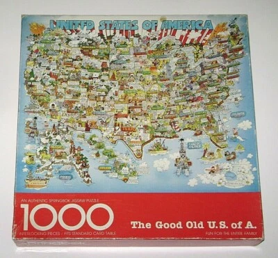 Vintage Springbok GOOD OLD U.S. OF A. 1000 Pieces Bob Martin Missing 1 Piece - Image 1 of 4
