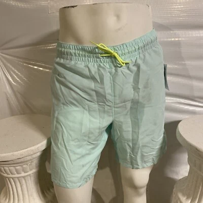 "Antiguo bañador azul marino adulto mediano verde agua forrado con cordón entrepierna de 8""" Foto 1 de 4