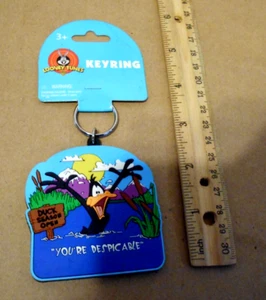 Daffy Duck “You’re Despicable” Vintage 1996 Looney Tunes Rubber Keyring Keychain - Picture 1 of 5