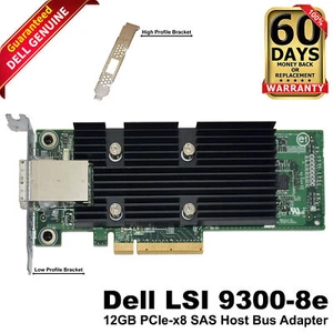 Dell LSI SAS 9300-8e HBA 8-Ports 12Gbps PCIe x8 Host Bus Adapter T93GD - Picture 1 of 8