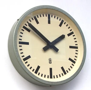 Dated Jan. 1965. East German Industrial Factory Midcentury Vintage Wall Clock - Picture 1 of 23