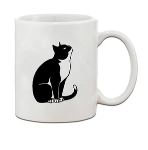 Tuxedo Cat Black White Ceramic Coffee Tea Mug Cup 11 Oz - Picture 1 of 2