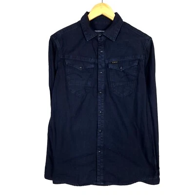 G-STAR ARC 3D SHIRT L/S Men's Shirt Size M Denim Regular Fit Navy Blue Western - Image 1 of 4