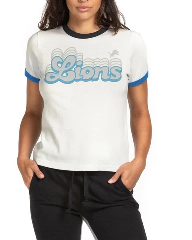 Junk Food Womens NFL Detroit Lions Retro Ringer Tee Shirt New XXS-2XL Cover