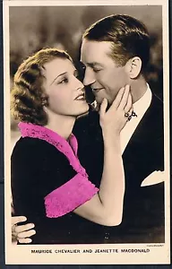 POSTAL RP COLOREADA A MANO JEANETTE MACDONALD AND MAURICE CHEVALIER FILM PARTNERS - Imagen 1 de 2