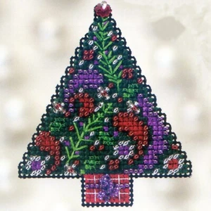 Paisley Tree Beaded Cross Stitch Kit Mill Hill 2012 Winter Holiday - Picture 1 of 3