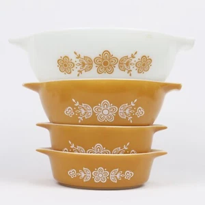 Pyrex Schmetterling Gold Aschenputtel verschachtelte Back- & Rührschüsseln 471 473 442 443 - Bild 1 von 18