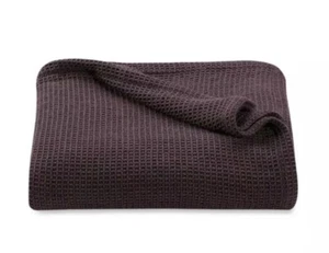 Kenneth Cole Reaction Home Waffle Blanket Full Queen Wine New Cotton & Linen - Picture 1 of 3