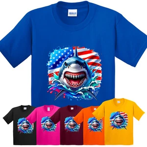 Distressed USA Star Flag Kid's Funny Sarcastic American Patriotic Gift Party Tee - Picture 1 of 14