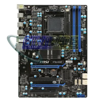 FOR MSI 970A-G43 Motherboard MS-7693, Socket AM3+, AMD 970 Chipset, DDR3 Memory - Image 1 of 4