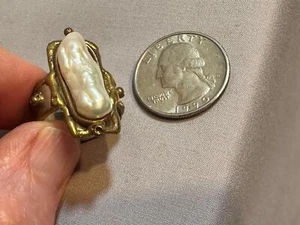 MOP oder Perle Ring unmarkiert Unikat Gr. 7  - Bild 1 von 4