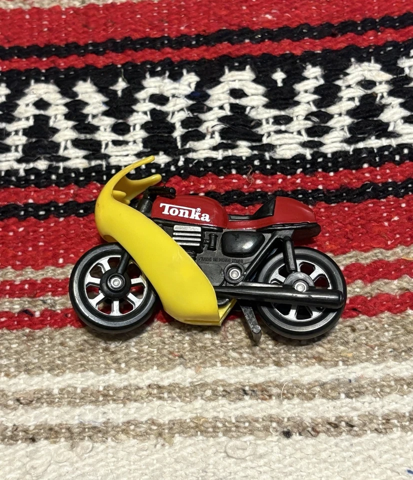 De colección Tonka Rojo Motocicleta Café Racer Kickstand 1979 Juguete Hong Kong Honda Motor Foto 1 de 4