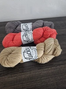 New Lot Of 3 Plucky Knitter Lodge Yarn merino Cotton Silk Flax Coral Neutrals - Picture 1 of 4