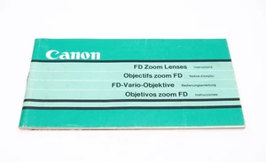 Canon FD Zoom Lenses Instruction Manual - Picture 1 of 2