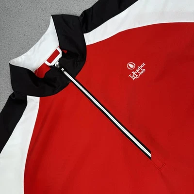 FootJoy Pullover Mens XL Red Black White Half Zip Short Sleeve Golf Windshirt - Image 1 of 4