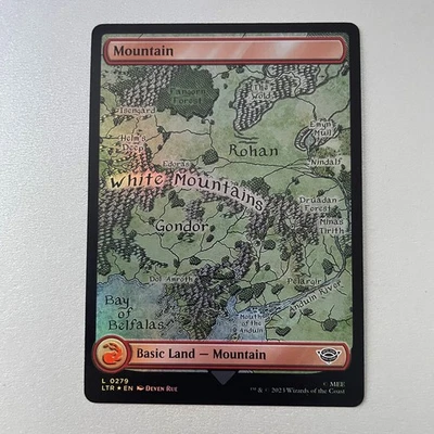 Magic the Gathering LoTR #279 Mountain Foil Land - Image 1 of 2