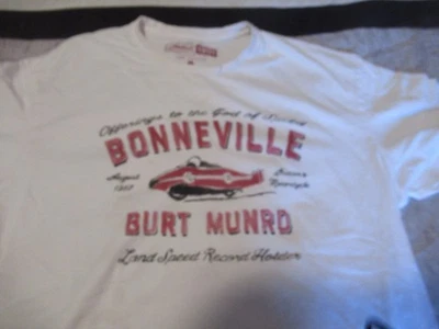 Camiseta Oficial Indian Motorcycles Burt Munro Talla L Blanca SS Bonneville Speed Foto 1 de 4