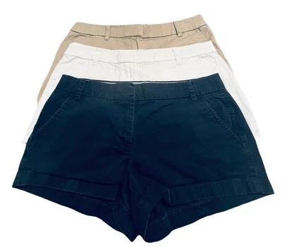 Pantalones Cortos Chinos J Crew Para Mujer 3" Clásicos Caqui Blanco Azul Marino 6 Foto 1 de 4