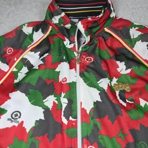 LRG Lifted Research Group Jacken Herren 4XL rot schwarz Blatt Tarnmuster durchgehender Reißverschluss Komfort - Bild 1 von 10