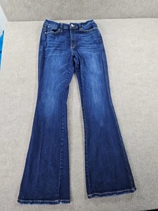 Pantalones de mezclilla KanCan para mujer 9/28 29x33 acampanados oscuros elásticos tiro alto campana parte inferior distresse - Imagen 1 de 24