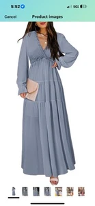 Graues Maxikleid mit V-AUSSCHNITT GR. XL - Bild 1 von 6