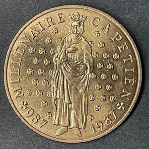 1987 FRANCE COIN 10 FRANCS MILLENAIRE CAPETIEN HUGH CAPET Foreign Coin - Picture 1 of 2