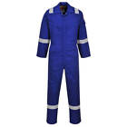 Biz Flame Mens Flame Resistant Super Lightweight Antistatic Coverall Royal Blue 