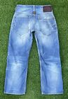 G-Star Raw Denim Size 32 X 28 Gs01 Mens Light Blue Button Fly Straight Leg Jeans