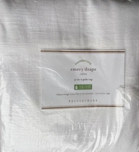 Pottery Barn 2er Set Emery Baumwolle Leinen Vorhänge 50x84 weiß Lichtfilter - Bild 1 von 1