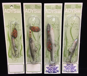 Fishing Lure Spinner Soft Plastic Minnow Set 5 Adys French Vintage NOS 5 Styles - Picture 1 of 16