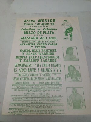 PROGRAMS 00's LUCHA LIBRE,  BRAZO DE PLATA vs MASCARA  MEXICO MEXICAN WRESTLING - Image 1 of 4