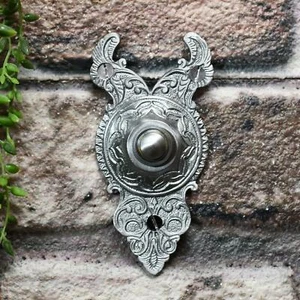 Satin Chrome Rosemont Hall Exquisitely Ornate Bell Push - Picture 1 of 5