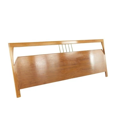 Mid Century Walnut and Brass King Headboard Cover