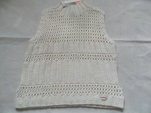 DIESEL great sweater high collar eyelet pattern natural size XXL 176 NEW ST421 - Picture 1 of 3