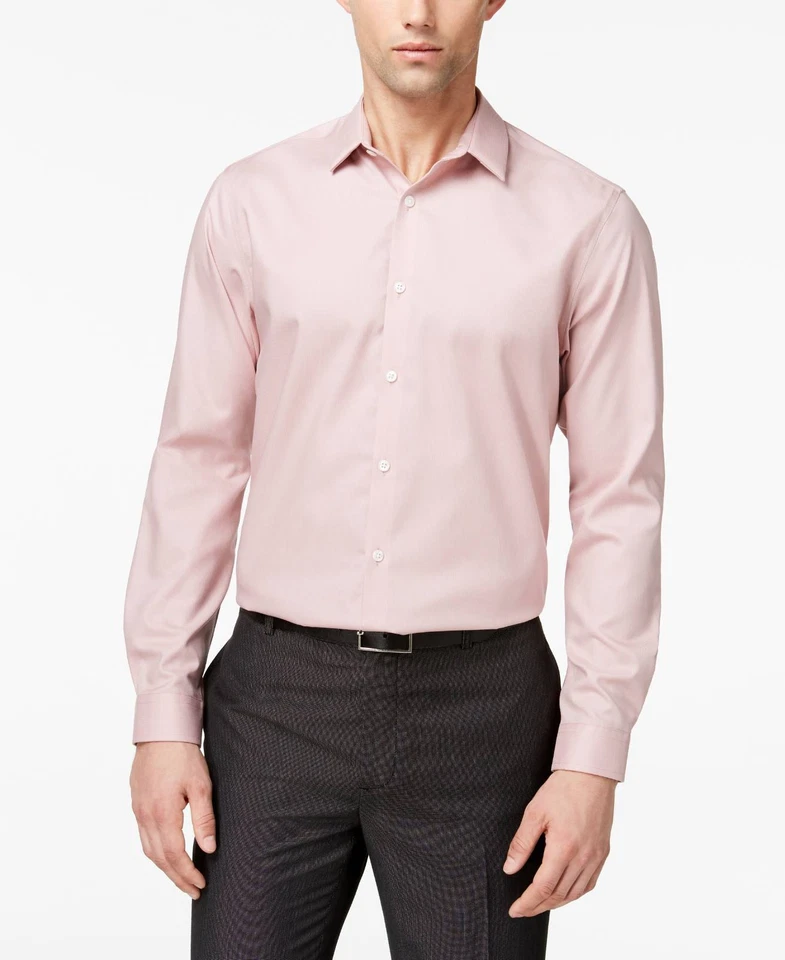 $95 Inc International Concepts Hombres Calce Clásico Rosa Top Camisa de Vestir Talla 17-17.5 Foto 1 de 1