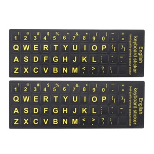 2 Pcs Keyboard Stickers English Replacement Letter Computer Cover - Afbeelding 1 van 12