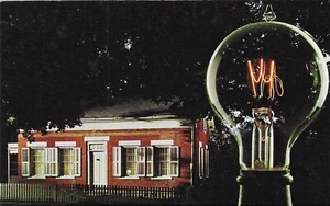 Lámpara incandescente Edison vintage de Ohio cromada postal vista nocturna de Milán - Imagen 1 de 2