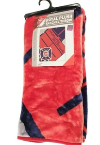 Chicago Fire Soccer Club Plush Blanket Throw MLS 50 X 60 Inches - Picture 1 of 5