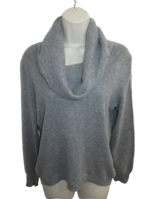 Peck & Peck 100% Cashmere Gray Cowl Neck Sweater Size L - Image 1 of 3