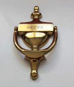BROWN Vintage Style Solid Brass Door Knocker Door Decor 6 5/8" x 3 1/2", NWOB - Picture 1 of 11