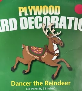 Plywood Yard Decoration DANCER THE REINDEER Jigsaw Pattern Christmas Holiday - Picture 1 of 3
