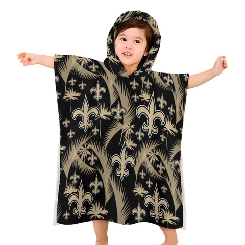 New Orleans Saints Children's Bath Towel with Hood Travel Holiday Bath Towel Cover