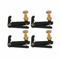 Metal 4 Violin Adjusters Black Gilt Fine Tuners for 3/4 4/4 Size Violin