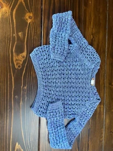 Mudd Sweater Girl's Size L Purple Blue Cropped Knitted Front Closure Long Sleeve - Picture 1 of 8