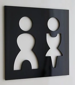 Cartello WC cartello WC cartello WC donna uomo plexiglass nuovo  - Foto 1 di 1