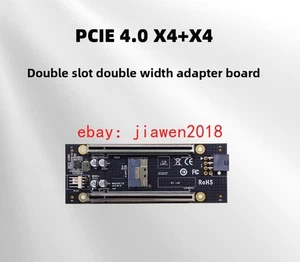 1 *SFF-8654 SlimSAS To 2 PCIe X4 X4 PCIe 4.0 Slot Adapter Split the motherboard - Picture 1 of 3