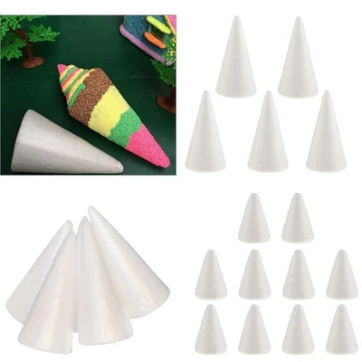 20 Pieces 70/100/150mm Cone Shape DIY Christmas Tree Styrofoam Foam Material - Image 1 of 4