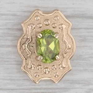 0.80ct Peridot Solitaire Slide Bracelet Charm 14k Yellow Gold Richard Glatter - Picture 1 of 5