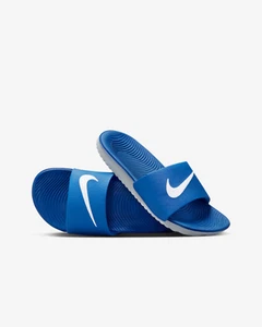 Nike Kawa Big Kids Slide Sandals Size 5Y Hyper Cobalt Blue White 819352 400 NEW - Picture 1 of 14