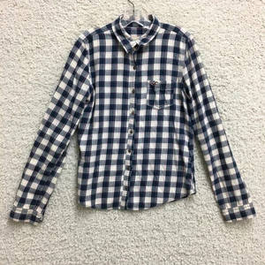 Hollister Top Hemd Large Erwachsene blau kariert Knopfleiste Langarm Freizeit Damen L - Bild 1 von 10